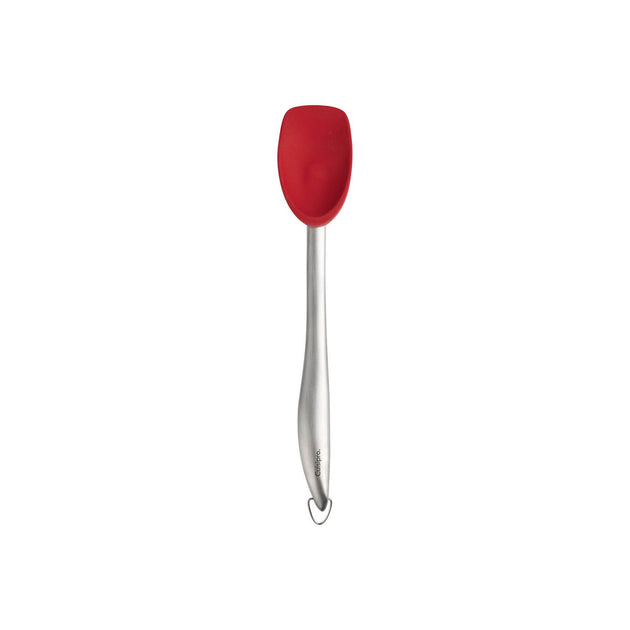 Cuisipro Frosted Stainless Steel and Red Silicone 8 Inch Flat