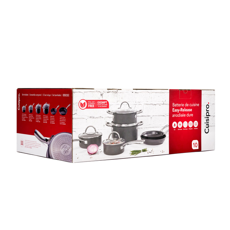 Cuisipro Easy-Release Hard Anodized Cookware 10 pc Set