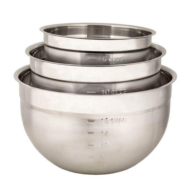 Cuisipro  Silver Stainless Steel Mixing Bowl - Set of 3 - Cuisipro USA